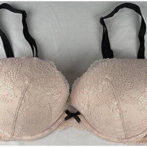 Victoria Secret Light Pink Lace Dream Angels Push Up Bra 36D Padded Underwire